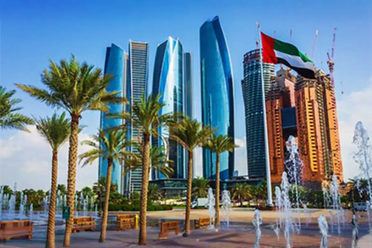 Abu Dhabi skyline during a 7 Days UAE tour