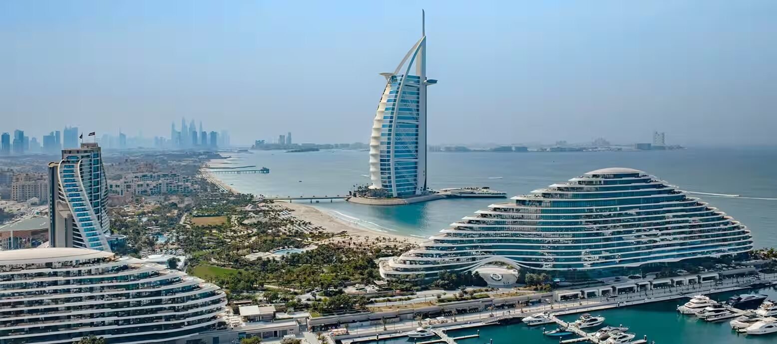 Dubai luxury resort coastline and Burj Al Arab