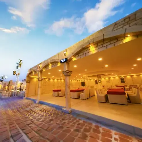 Dubai desert safari camp seating area