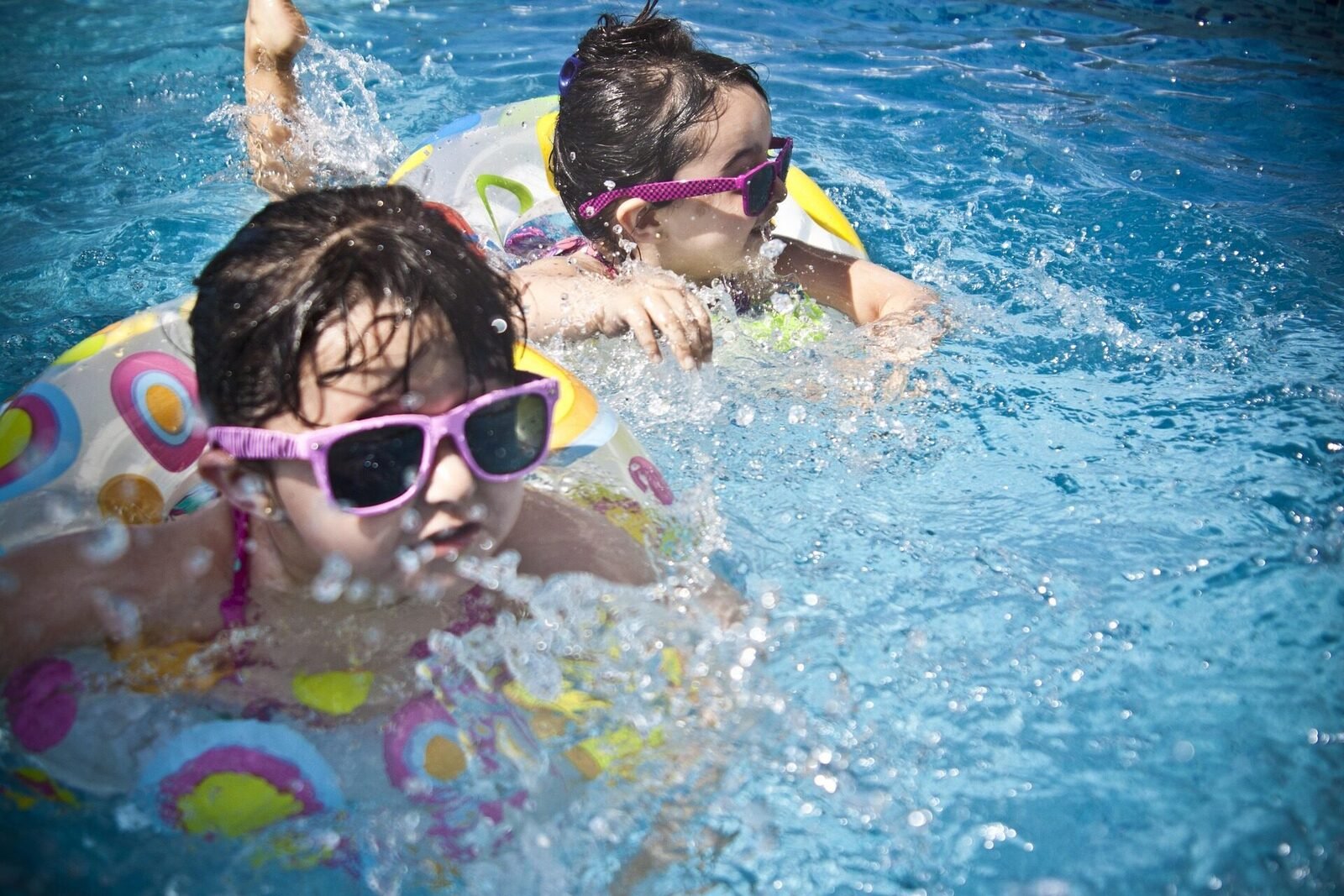 Children enjoying a waterpark style pool