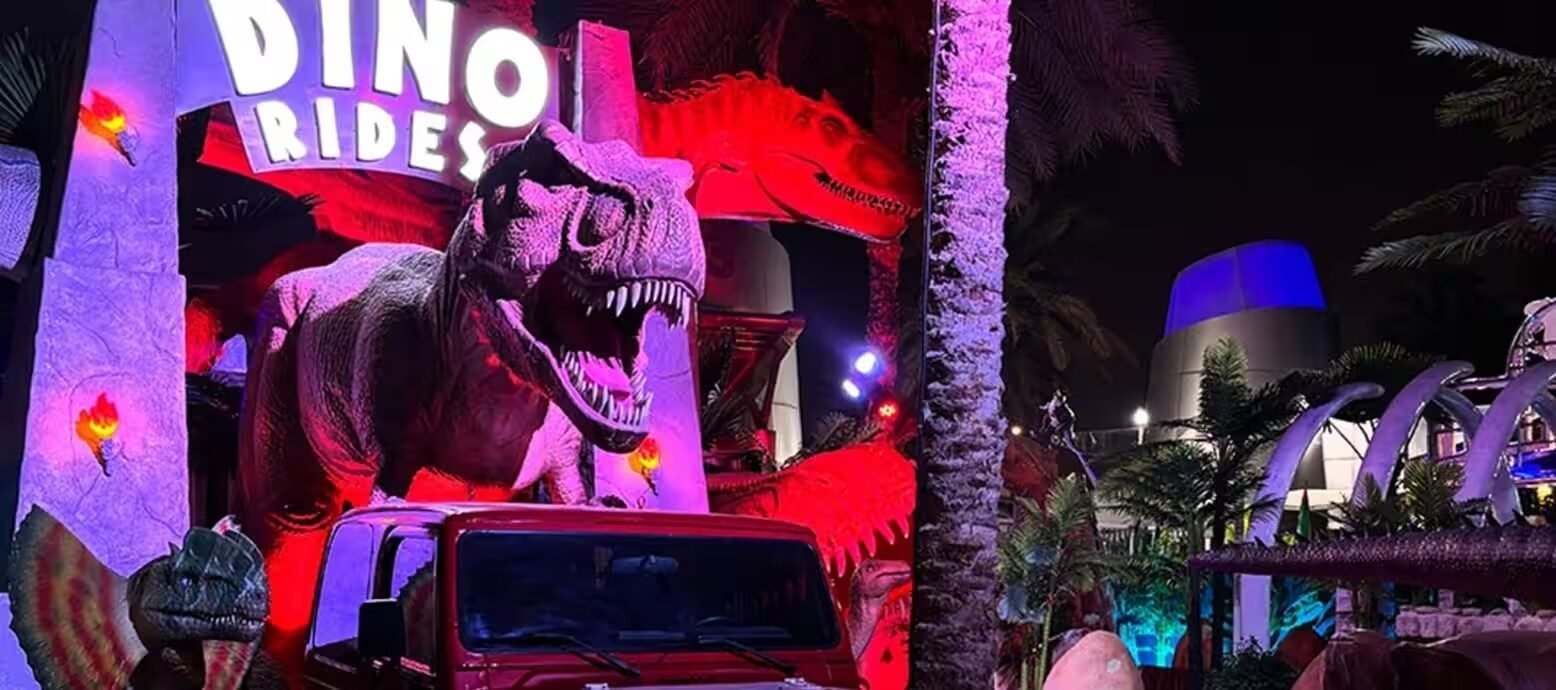 Dinosaur attraction at Dubai Garden Glow
