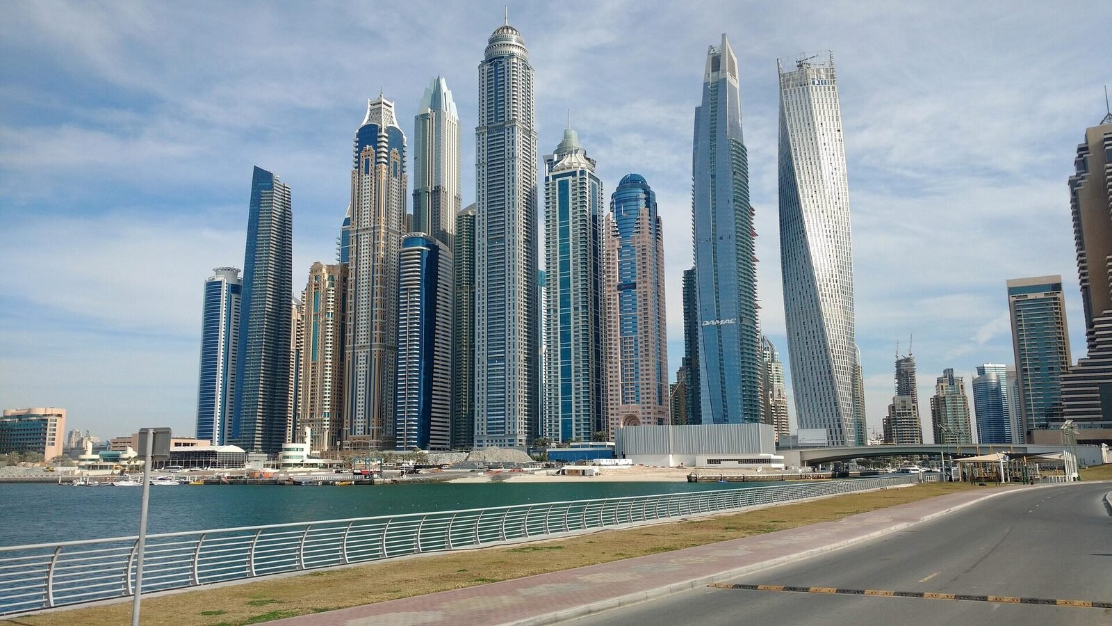 Dubai Marina skyline and waterfront