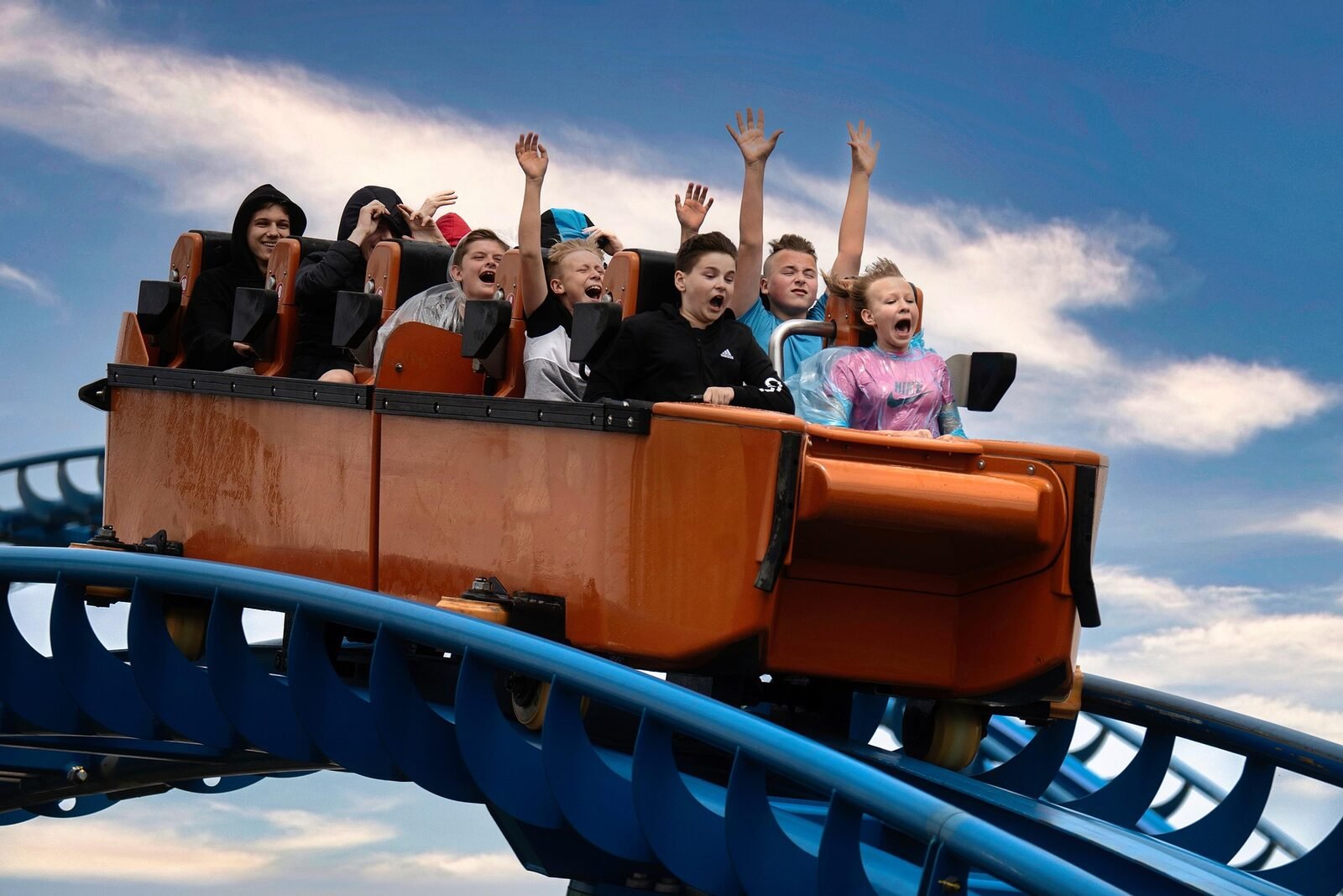 Theme park roller coaster