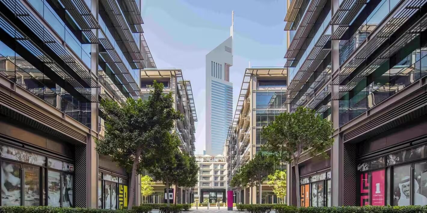 Modern retail and leisure district in Dubai