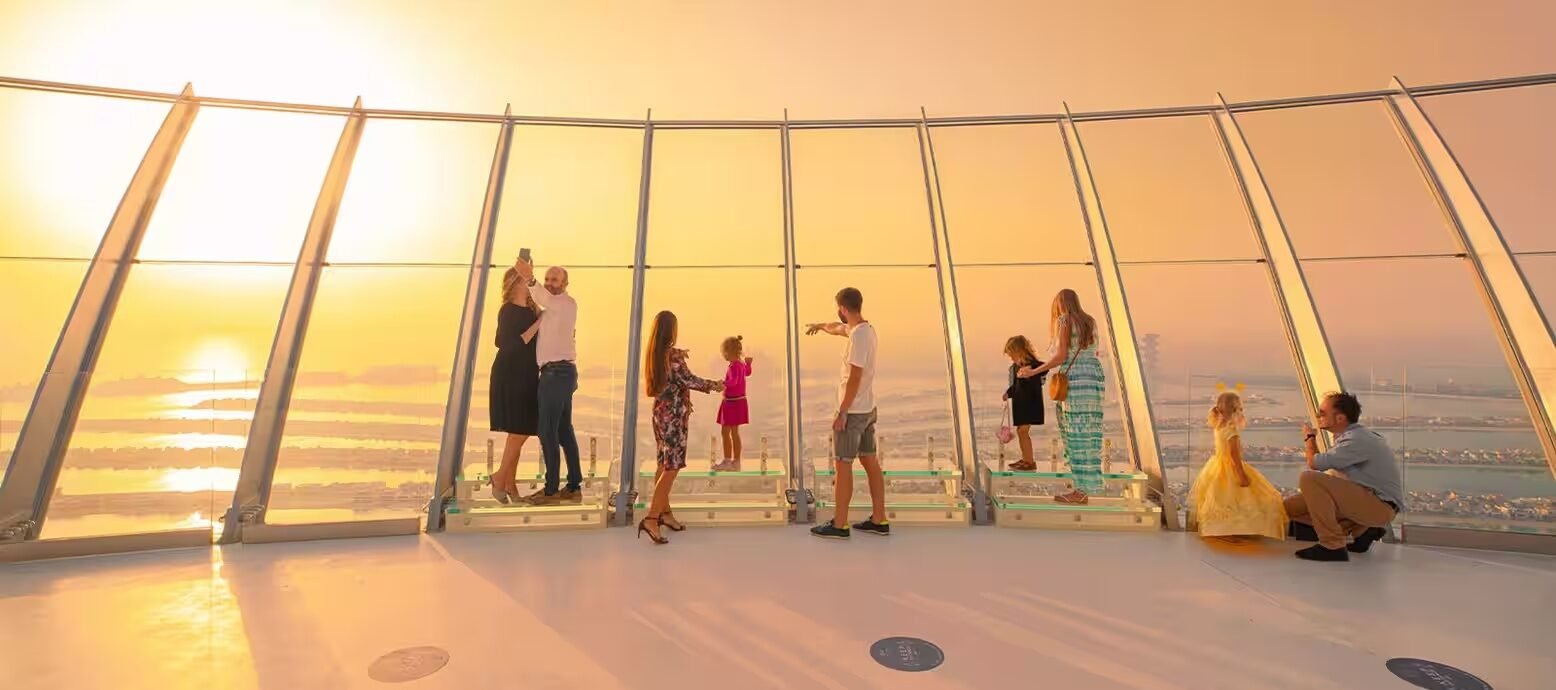 Visitors enjoying sunset at The View at The Palm